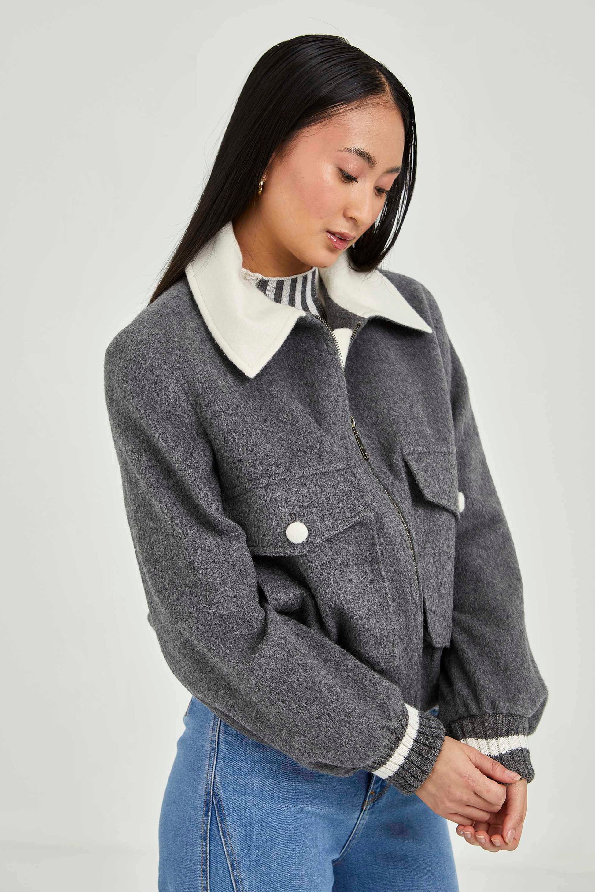 Baby Alpaca Bomber Jacket | Caroline