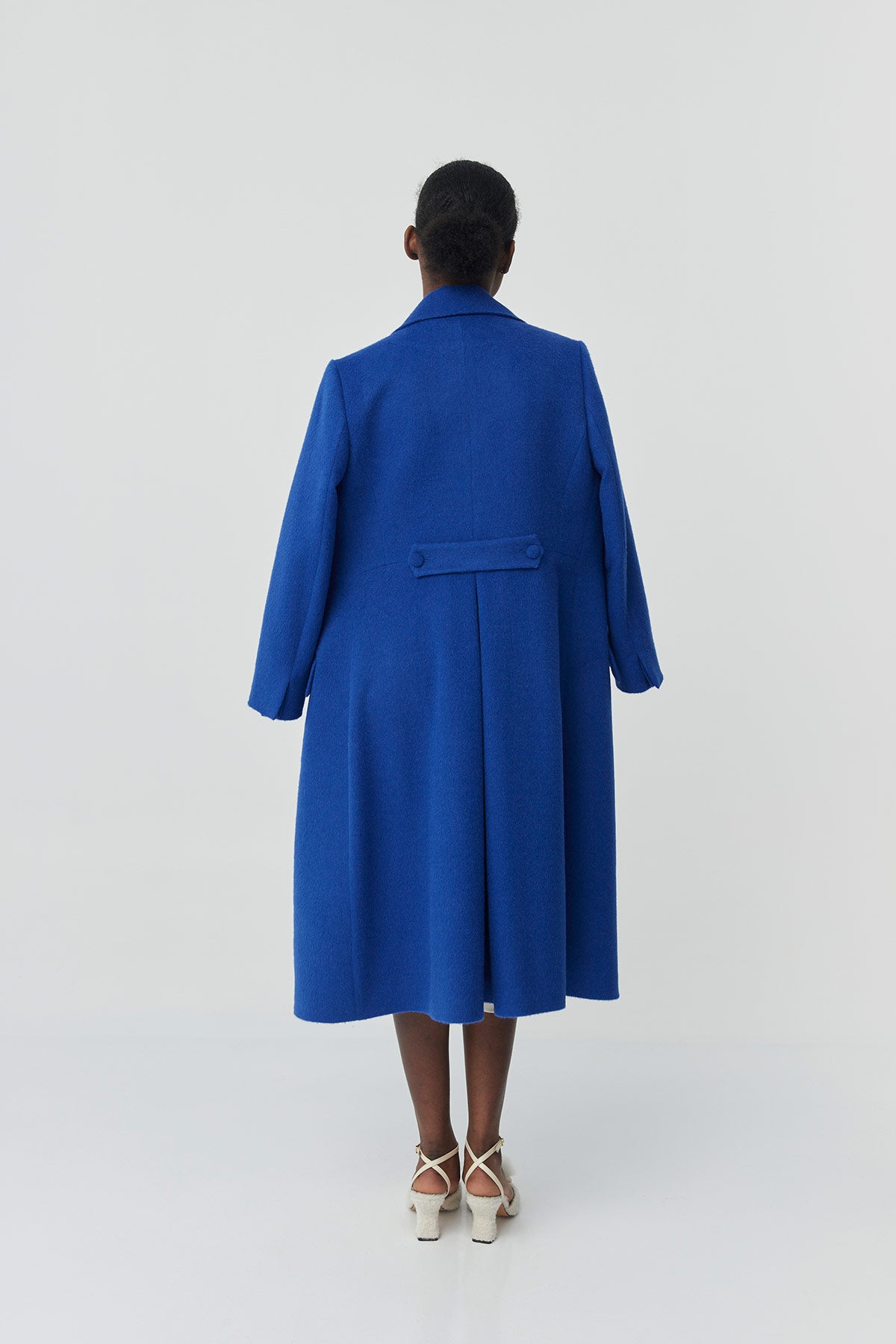 Baby alpaca tailored blue coat | Michelle coat