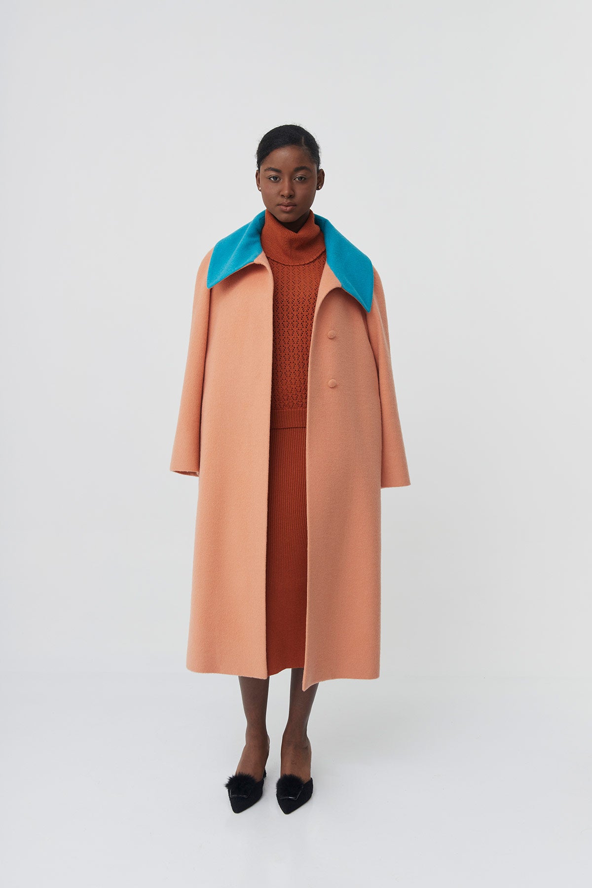 Baby Alpaca Two-Tone Coat | Luisa