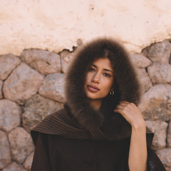 Bitter brown baby alpaca scarf