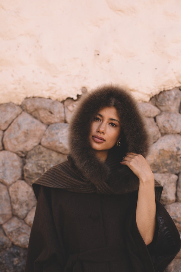 Bitter brown baby alpaca scarf