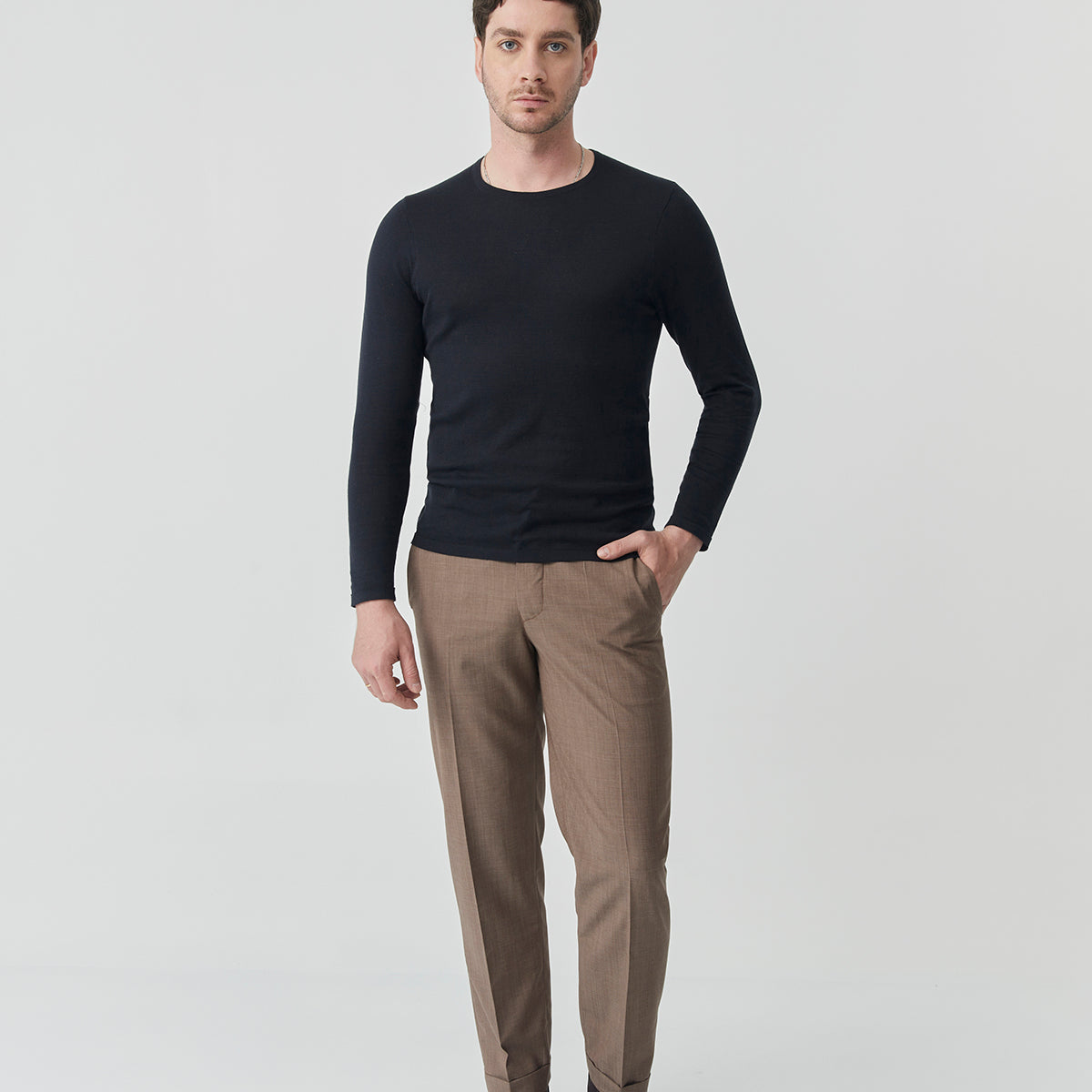 Black T-shirt Knitted | 100% Pima Cotton