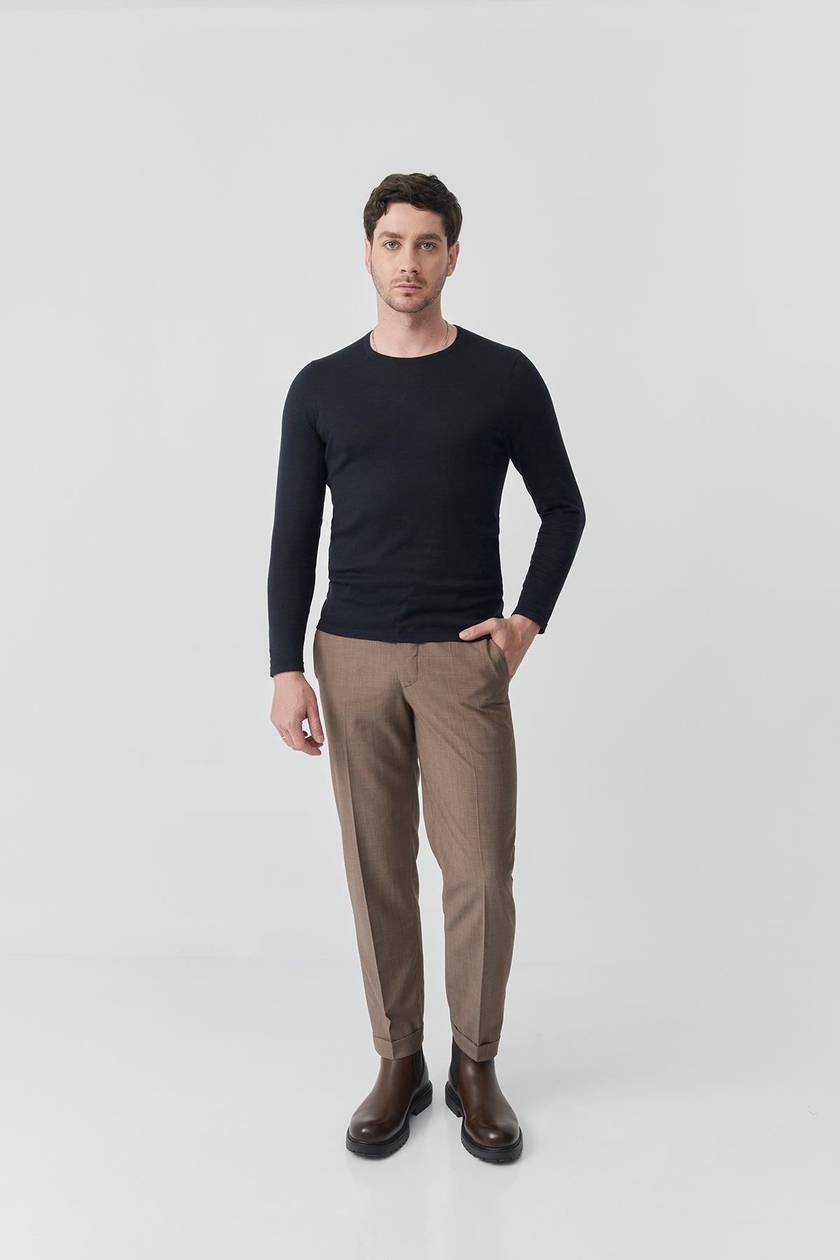 Black T-shirt Knitted | 100% Pima Cotton