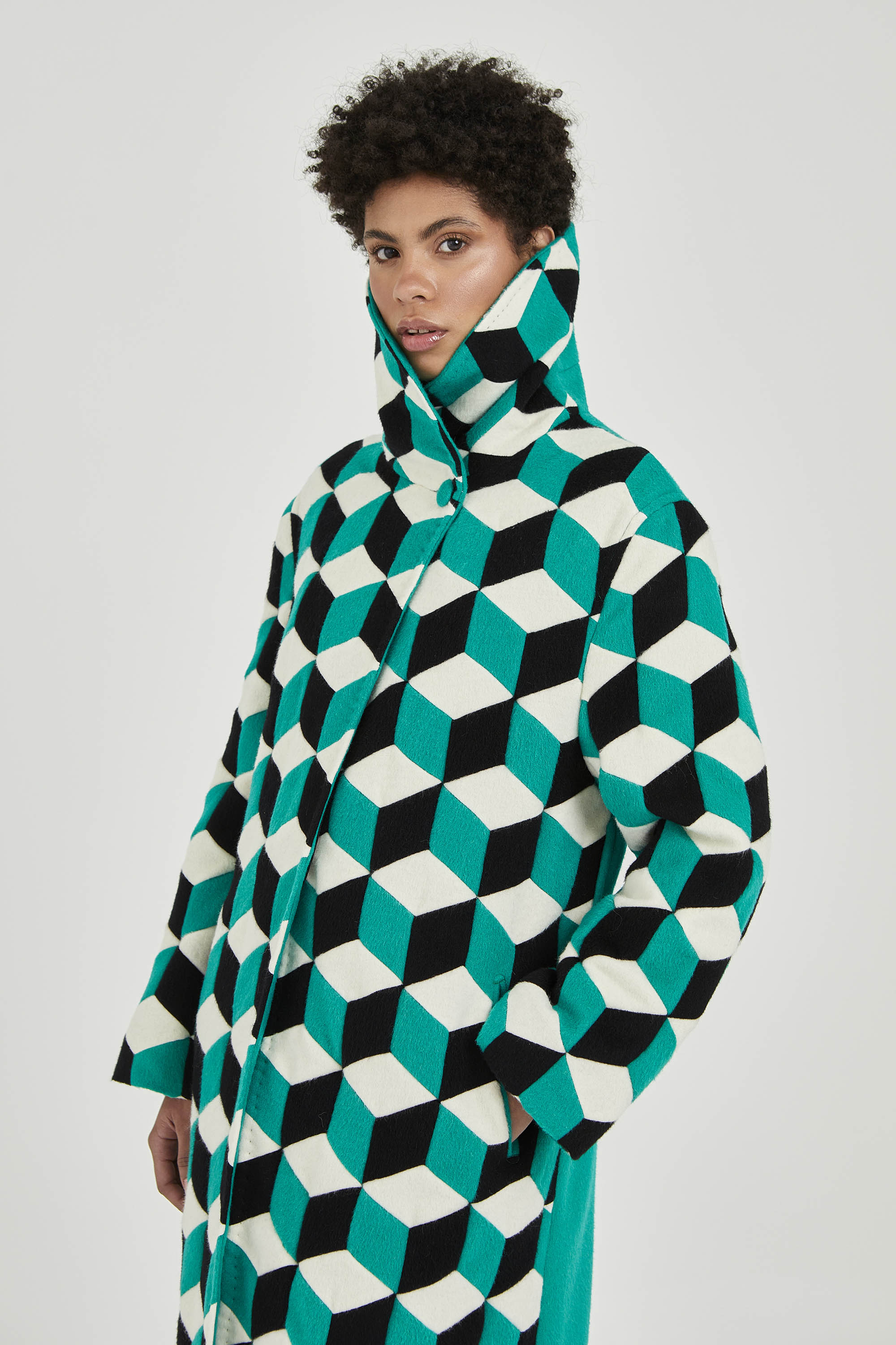 Cuboid Green Handcrafted Coat | One of a Kind – TOM GUTIE