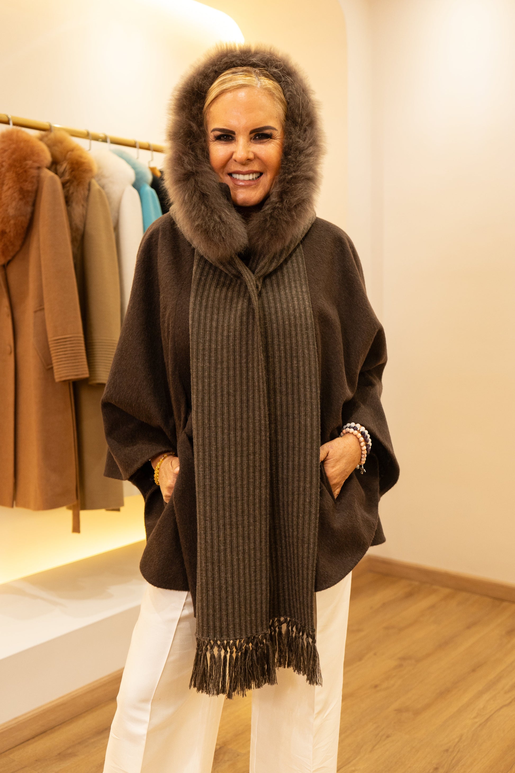 Fur Scarf Brown 