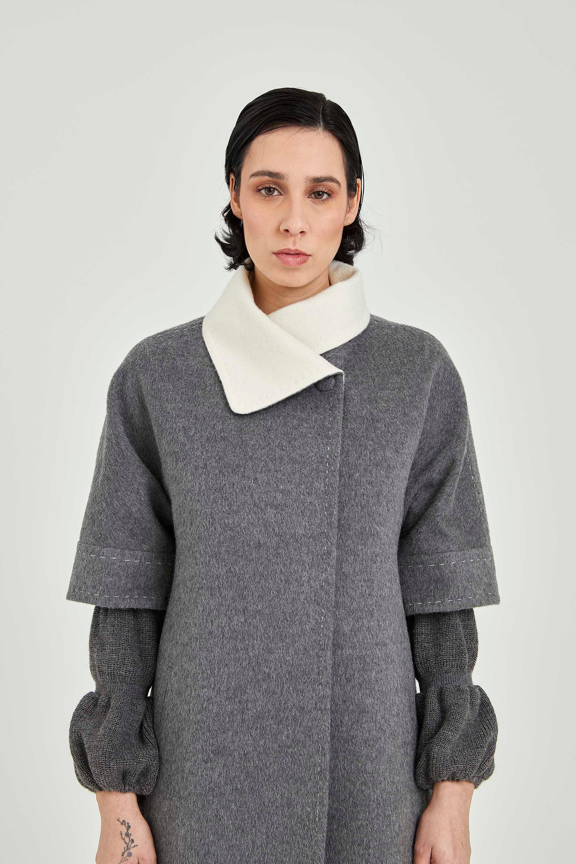 Short-sleeve Baby Alpaca Coat | Elisse