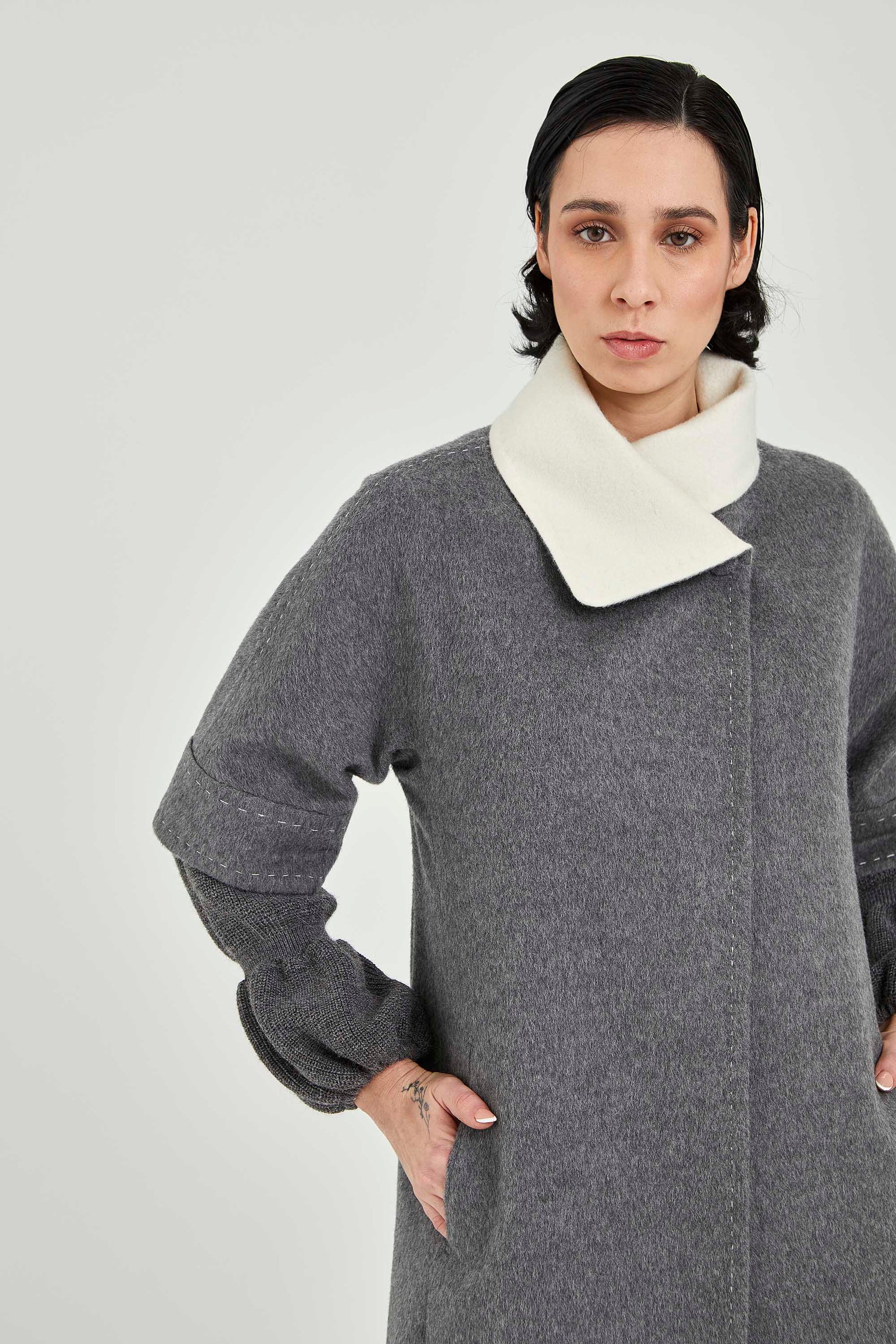 Short-sleeve Baby Alpaca Coat | Elisse