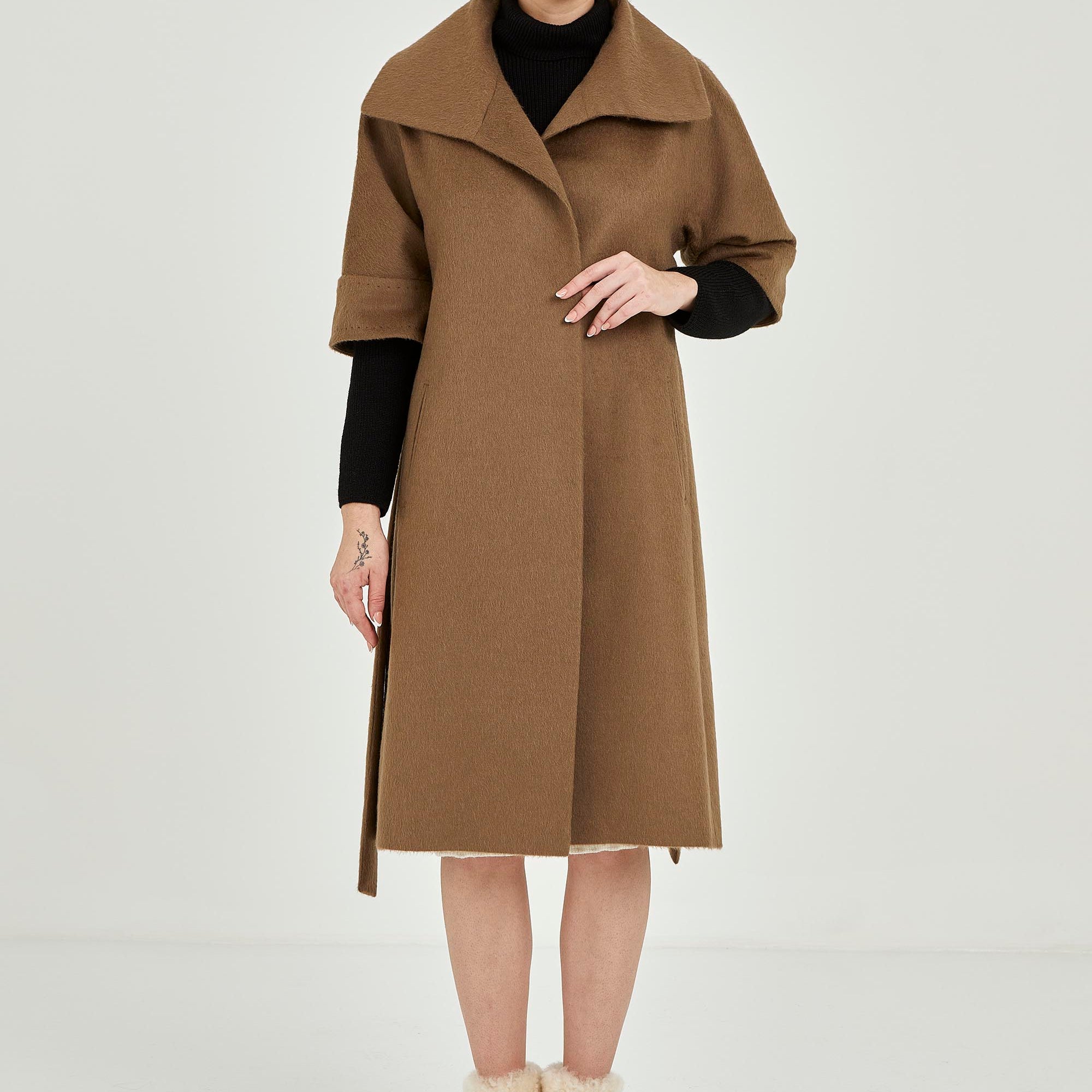 Short-sleeve Baby Royal Suri Alpaca Coat | Elisse