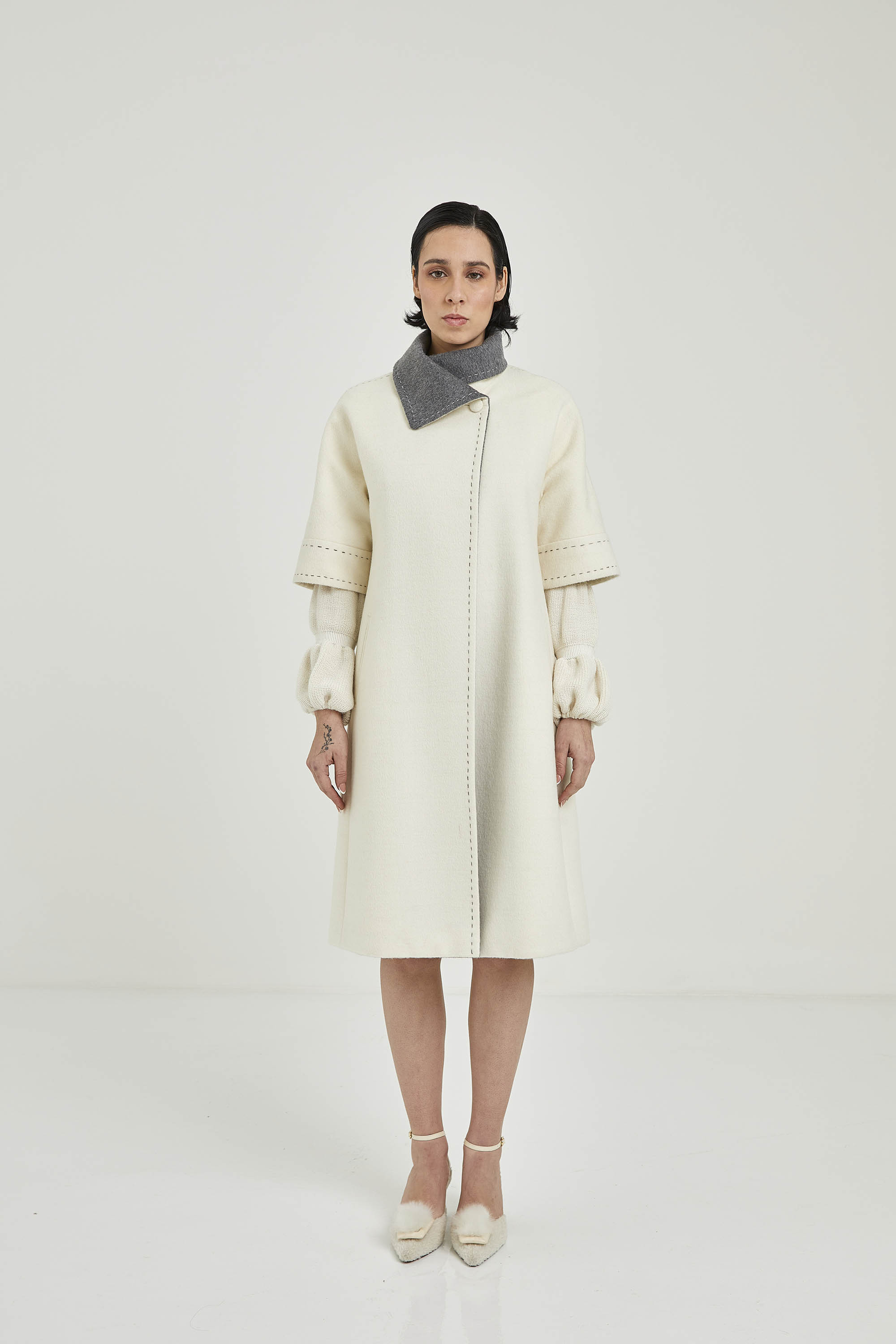 Short-sleeve Baby Alpaca Coat | Elisse