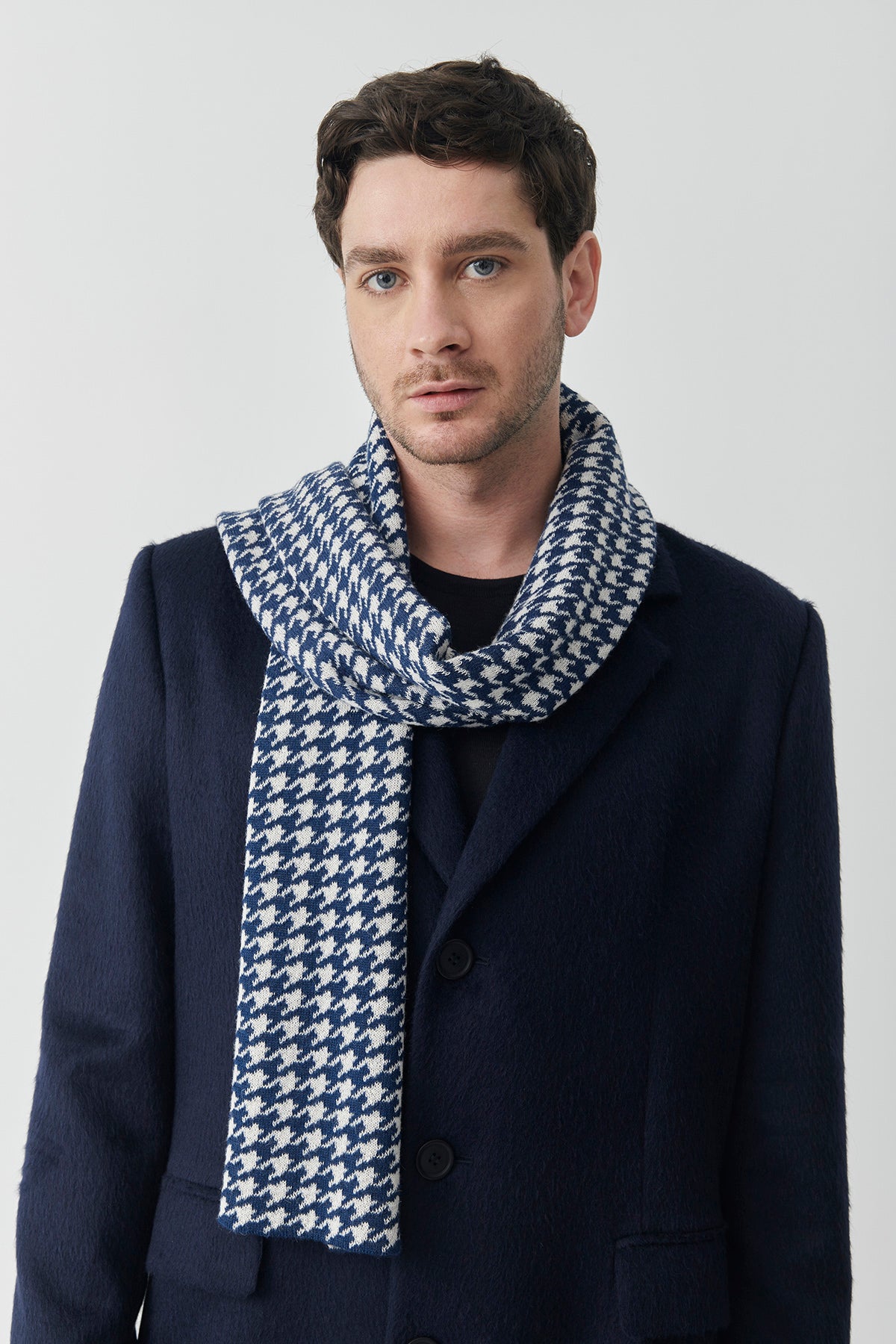 Houndstooth Baby Alpaca Scarf