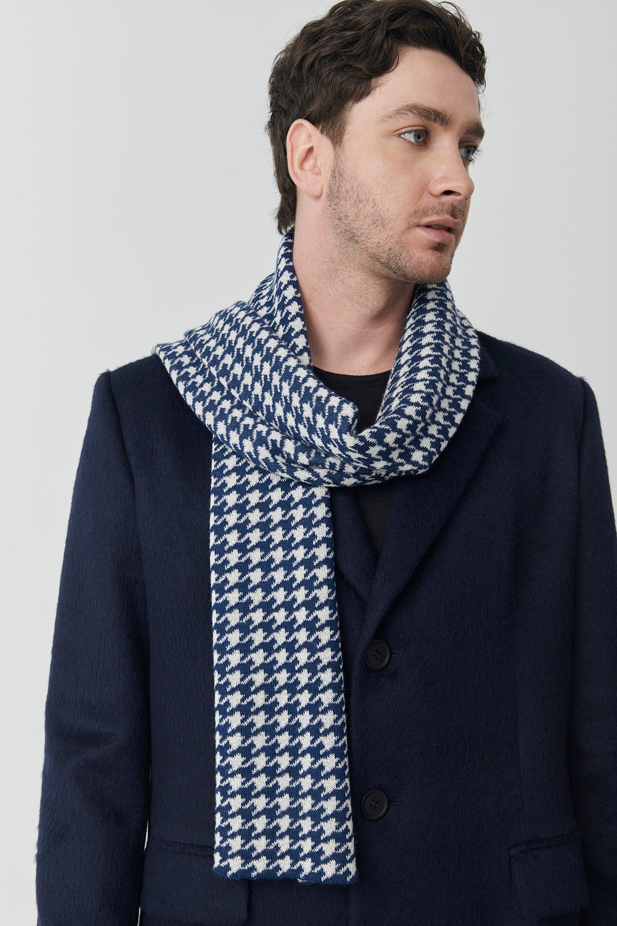 Houndstooth Baby Alpaca Scarf