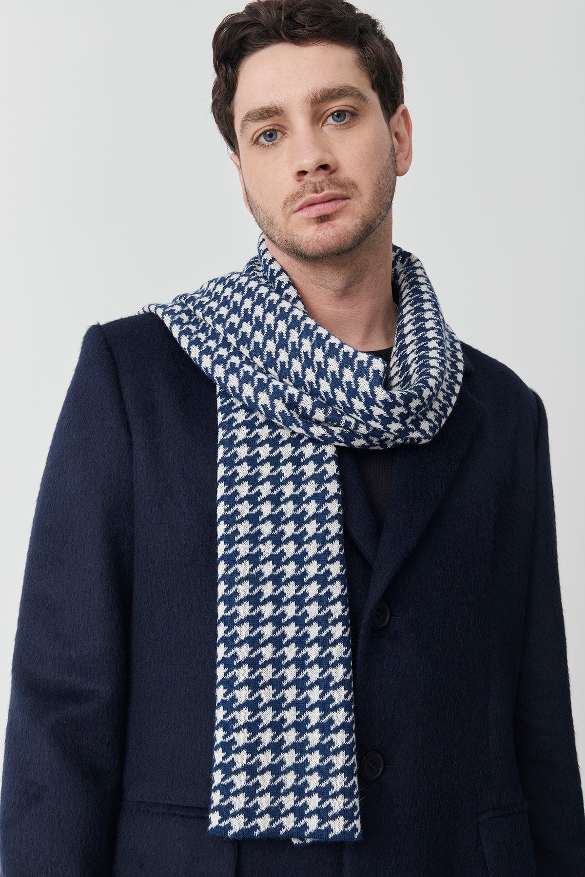 Houndstooth Baby Alpaca Scarf