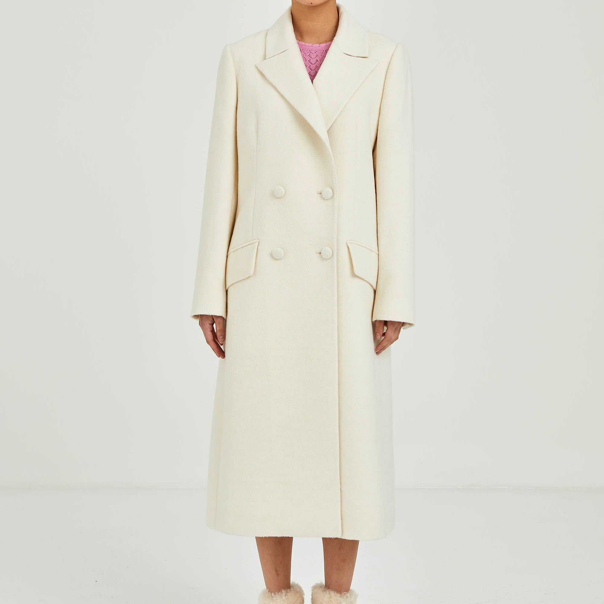 Four-button Baby Alpaca Coat | Rossette