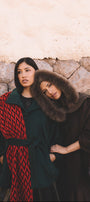 Luxury knitted baby alpaca scarf in bitter brown
