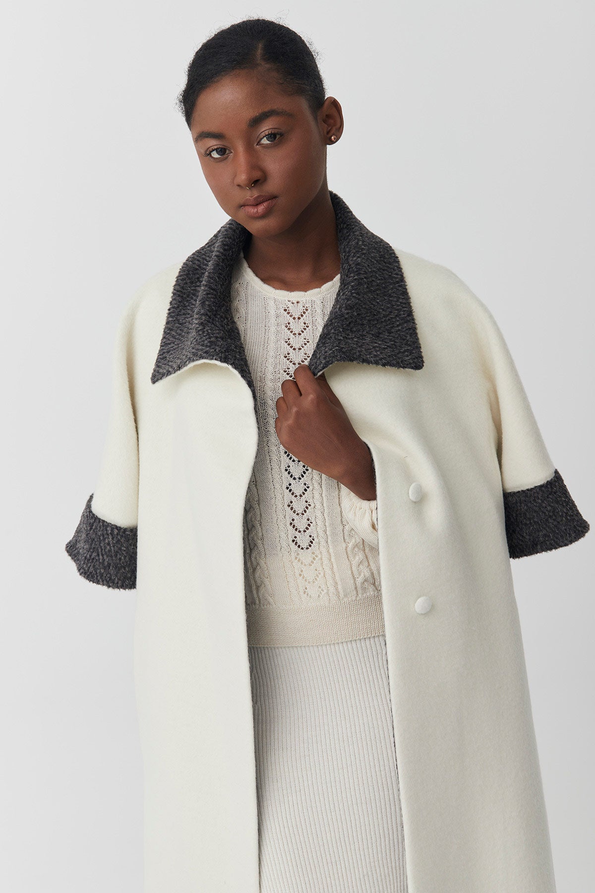 Suri Alpaca Short-Sleeve Coat | Grecia