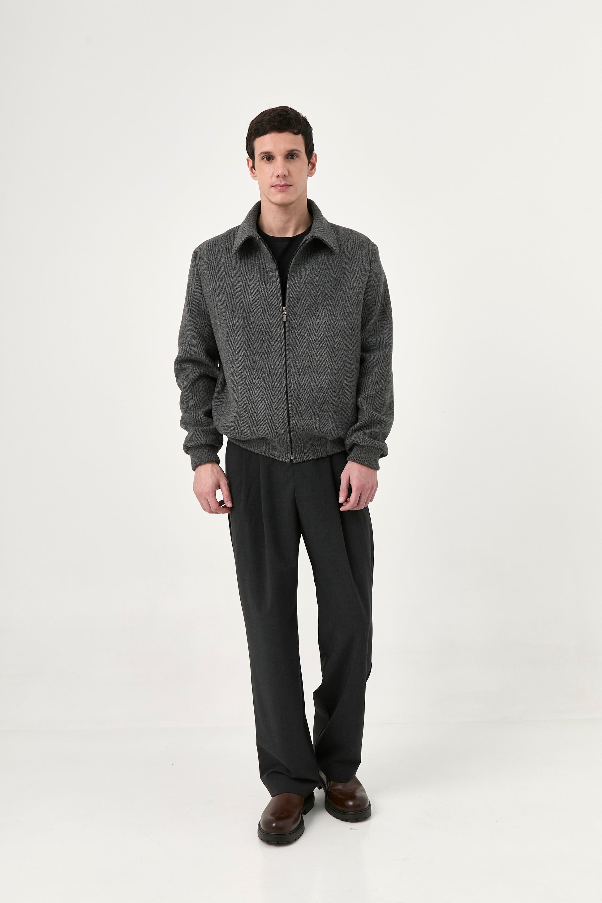 Bomber Leo Herringbone Baby Alpaca