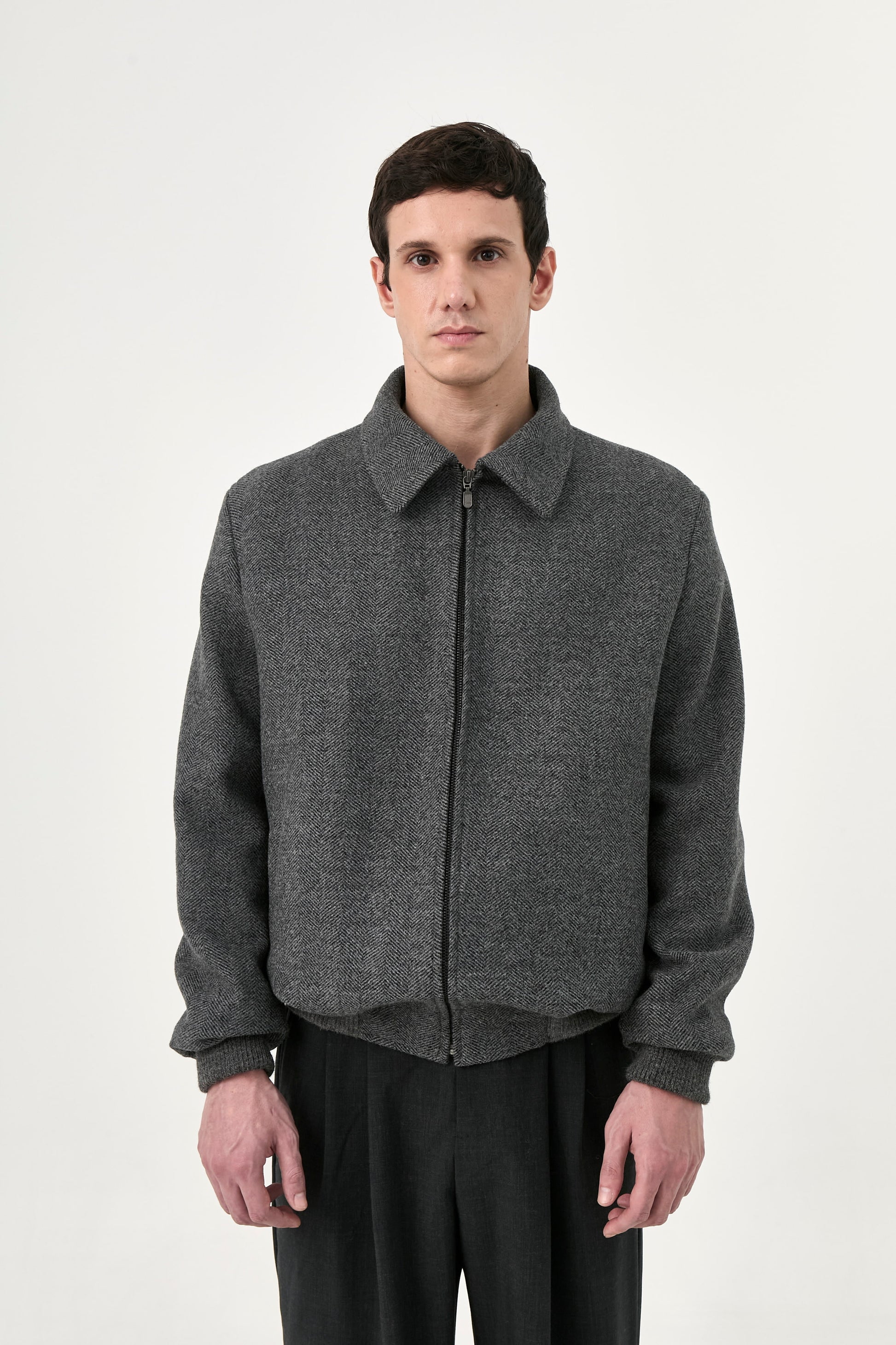 Bomber Leo Herringbone Baby Alpaca