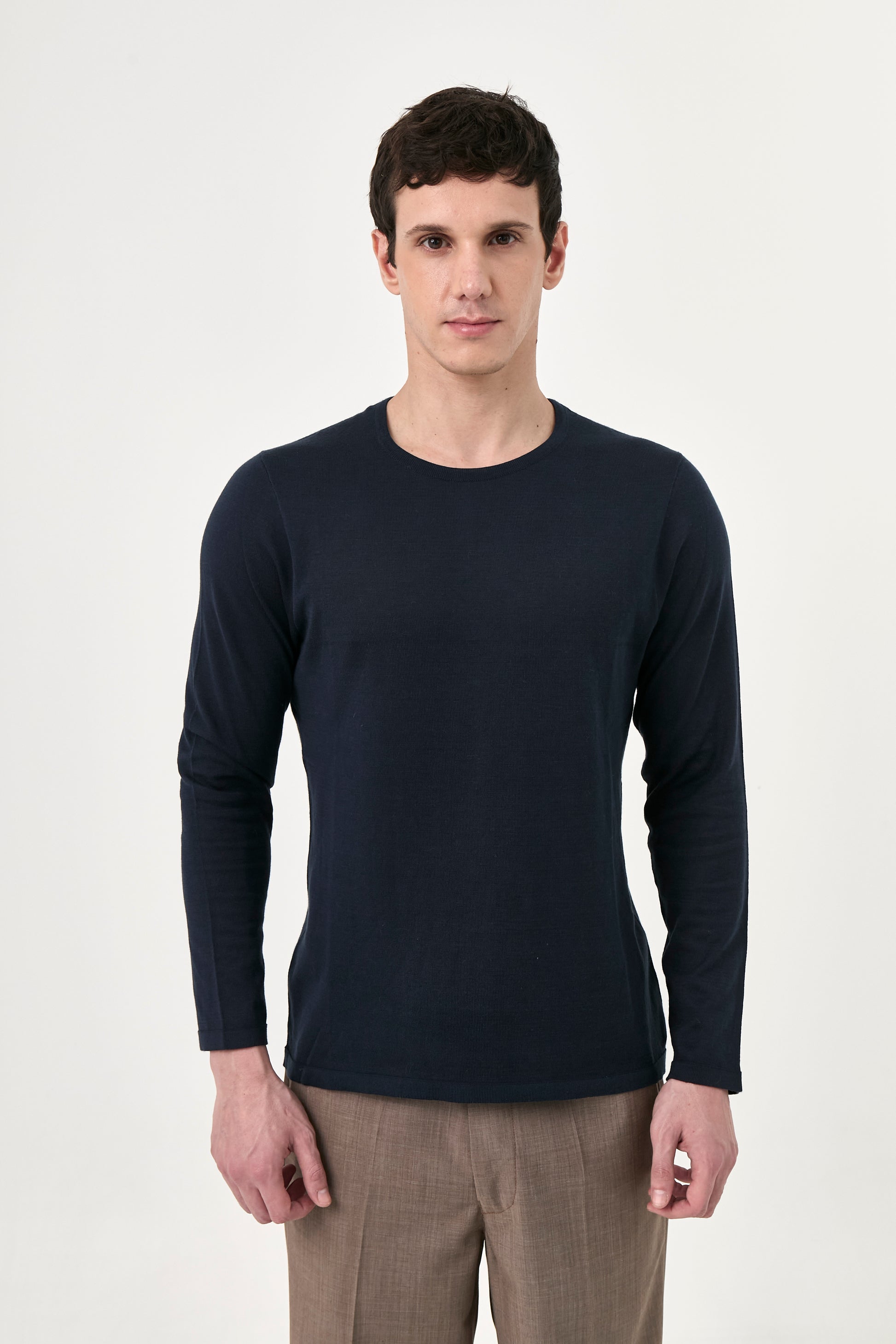 Camiseta de Punto Color Azul Marino | 100% Algodón Pima
