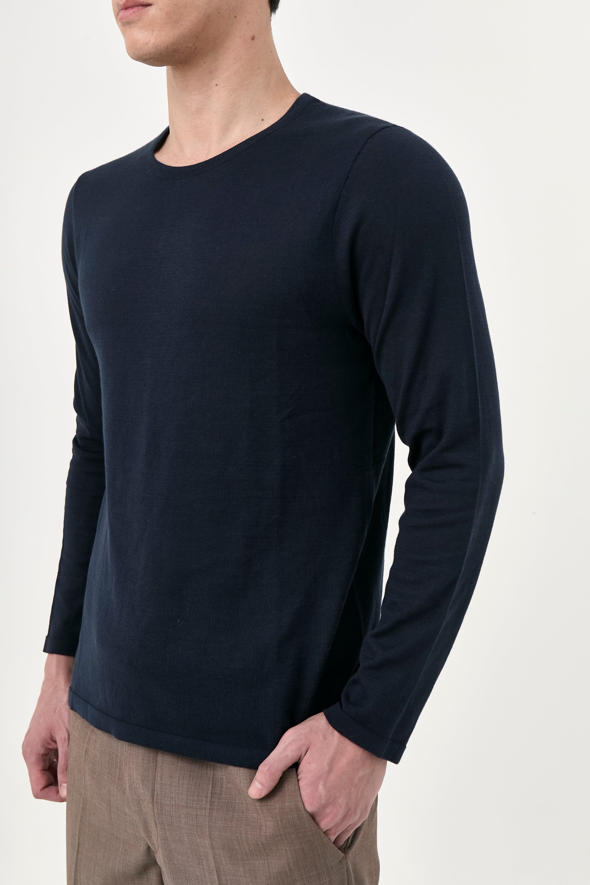 Camiseta de Punto Color Azul Marino | 100% Algodón Pima
