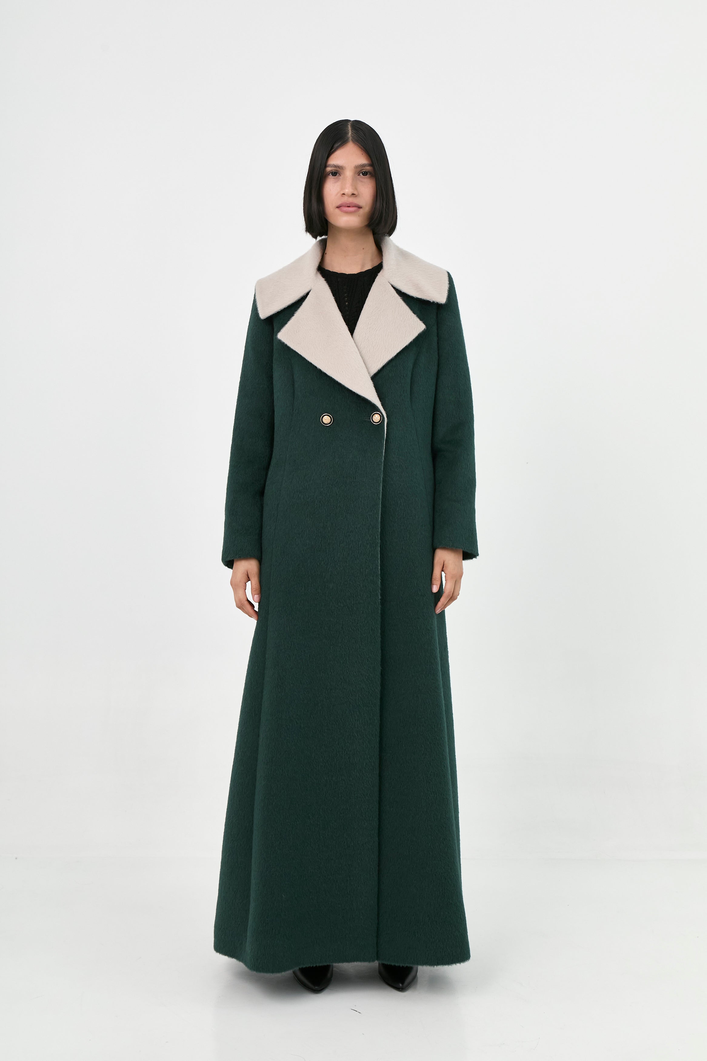 Abrigo Suri Alpaca Verde | Diana