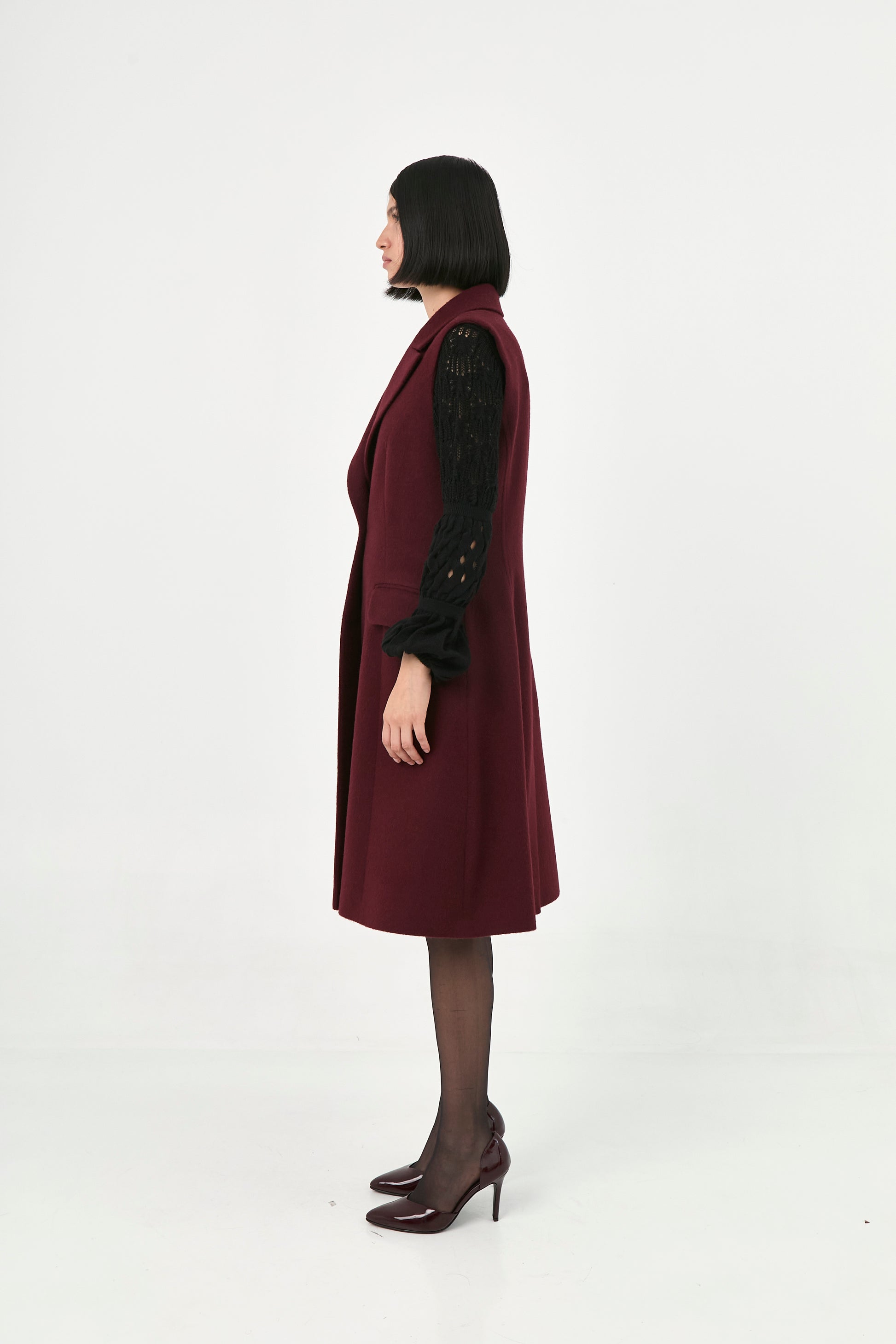 Baby Alpaca Sleeveless Coat | Luana