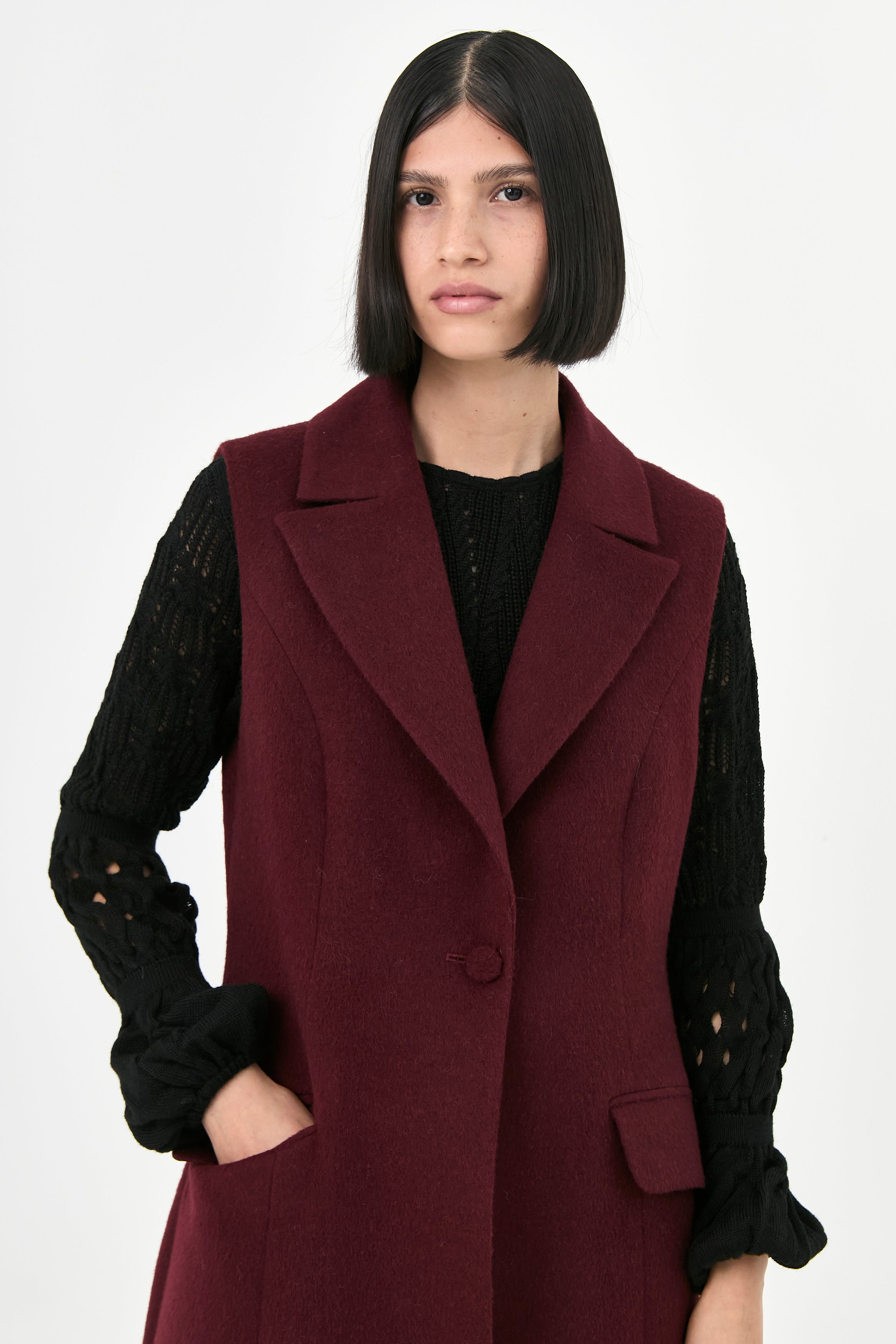 Baby Alpaca Sleeveless Coat | Luana