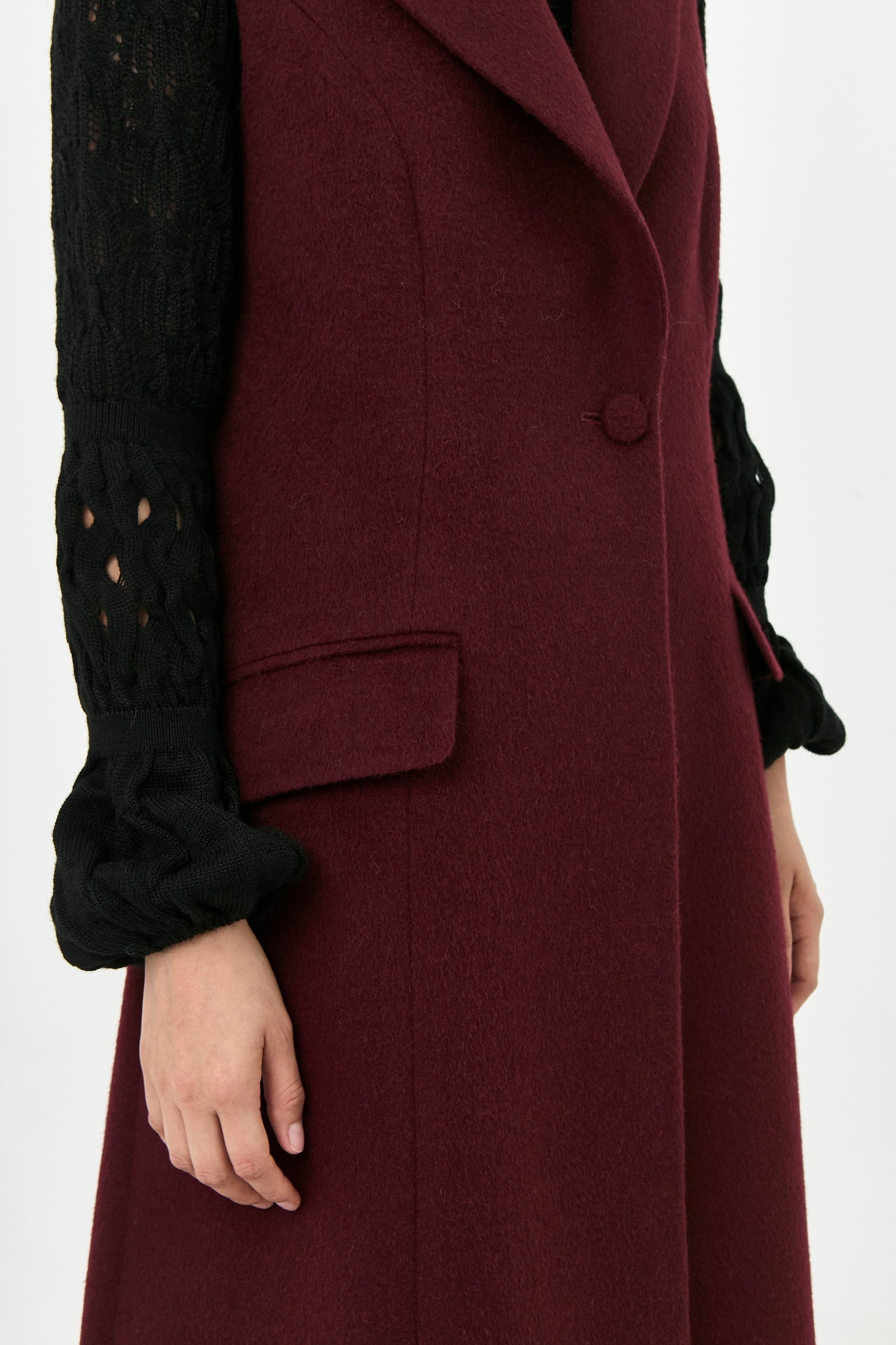 Baby Alpaca Sleeveless Coat | Luana