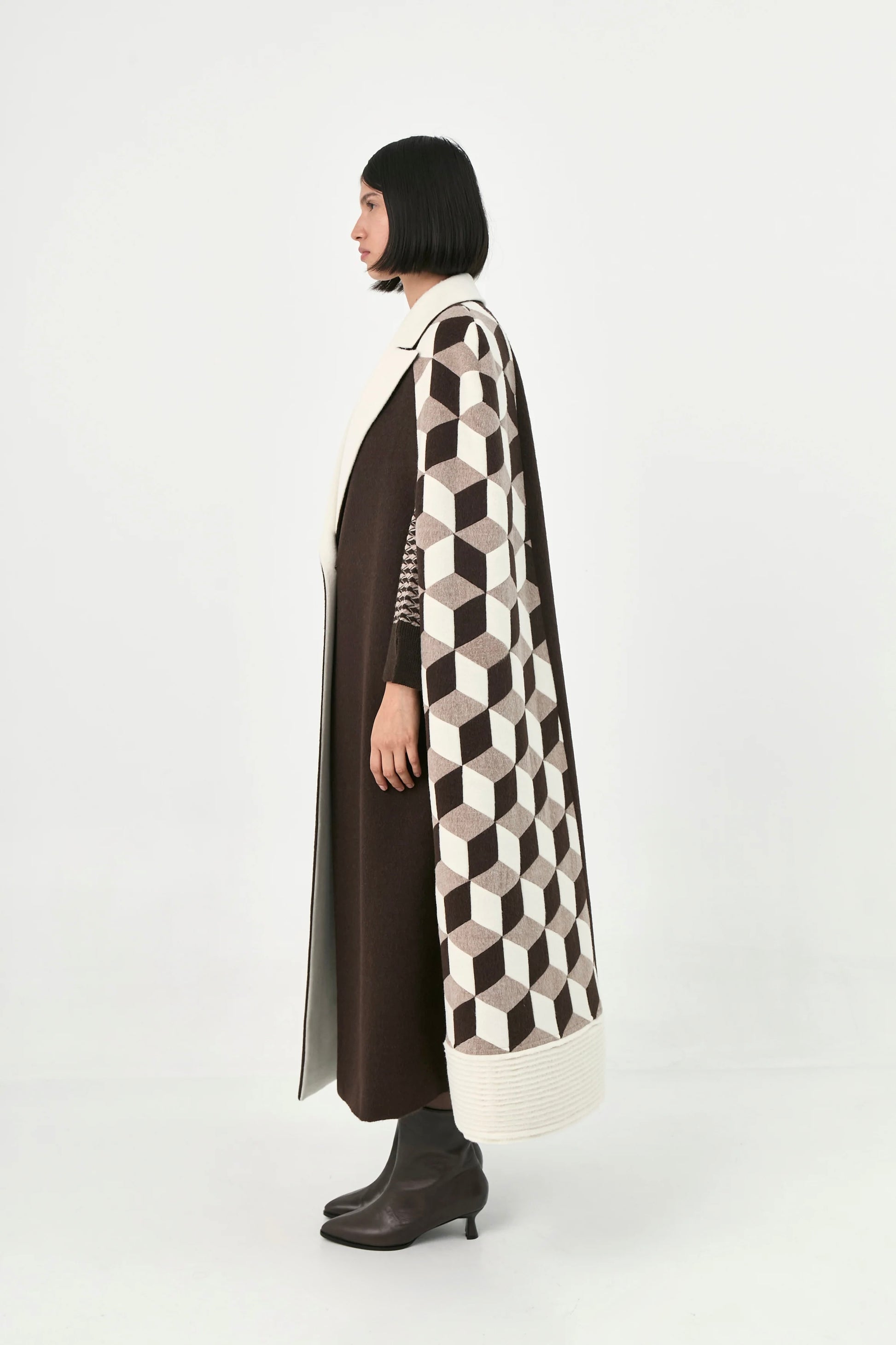 Cuboid Handcrafted Cape Coat | Emilia