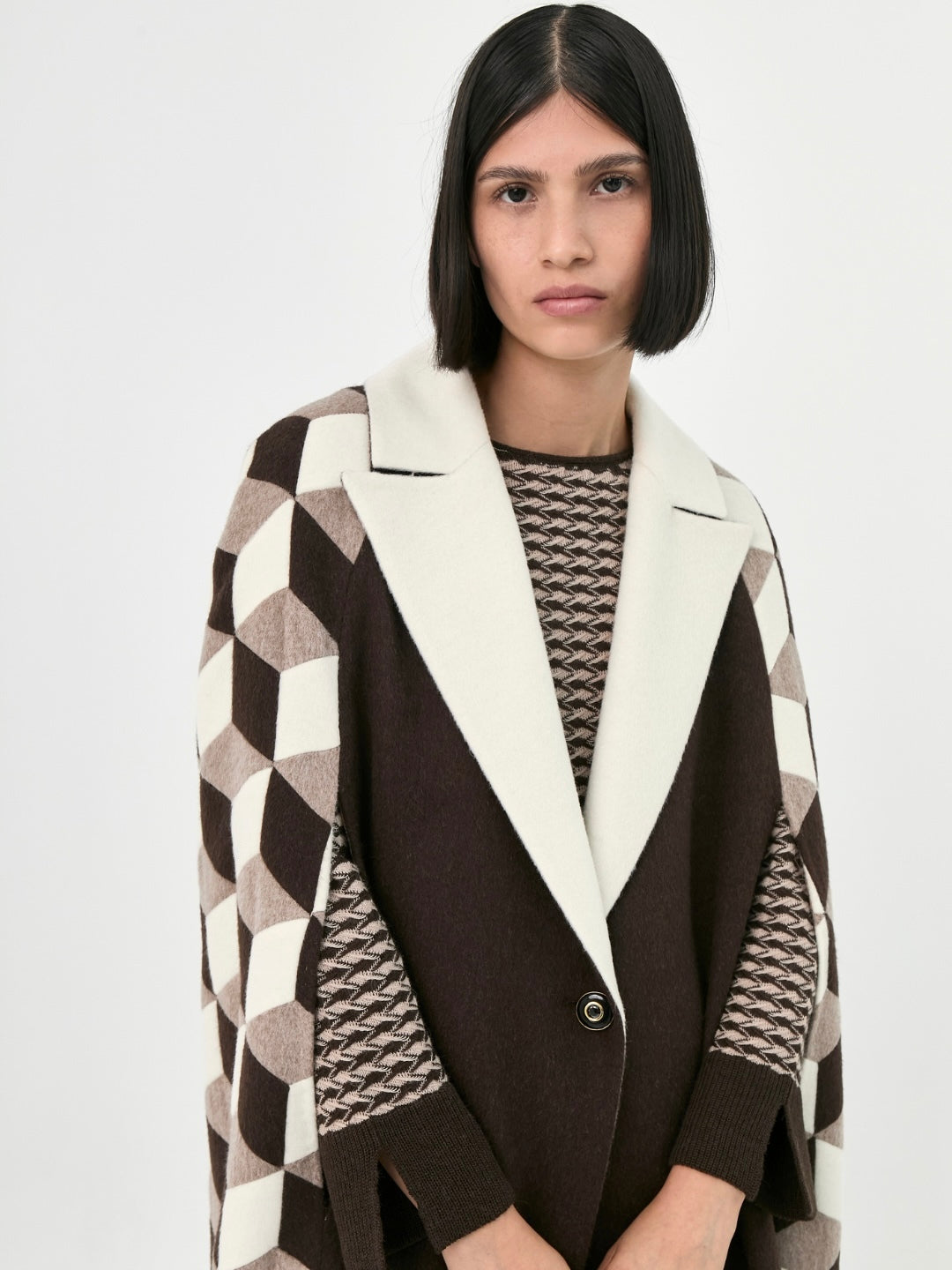 Cuboid Handcrafted Cape Coat | Emilia