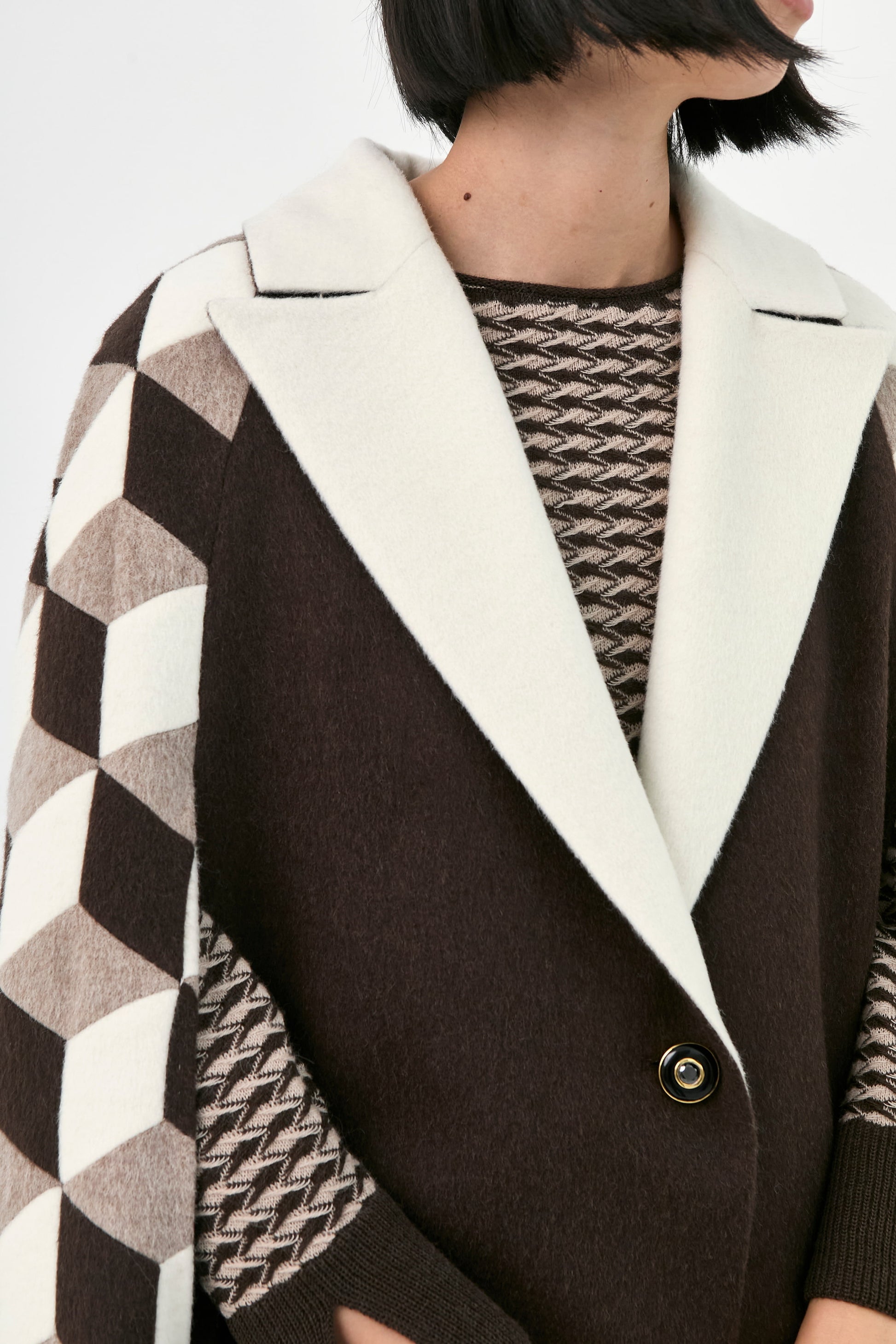 Cuboid Handcrafted Cape Coat | Emilia
