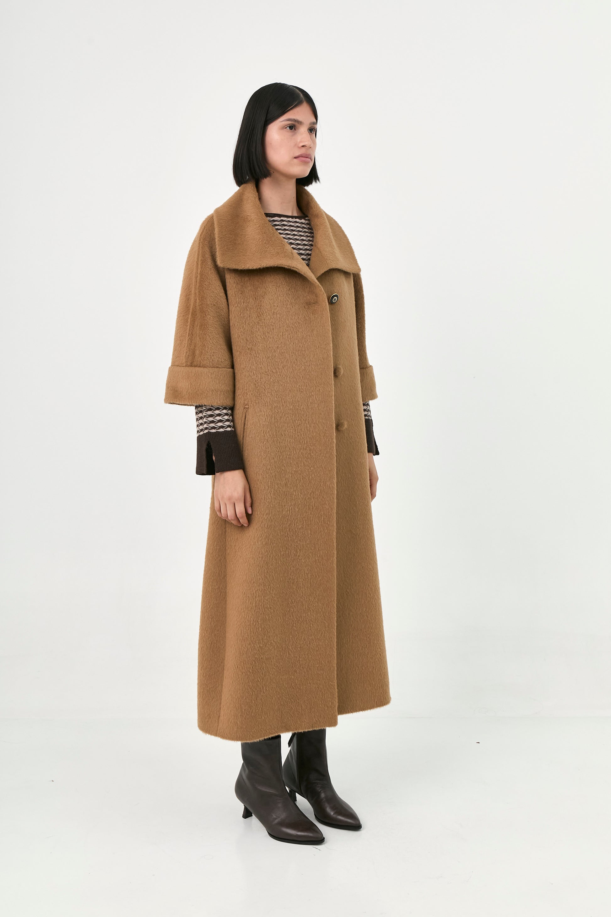 Suri Alpaca Short Sleeve Coat | Giselle