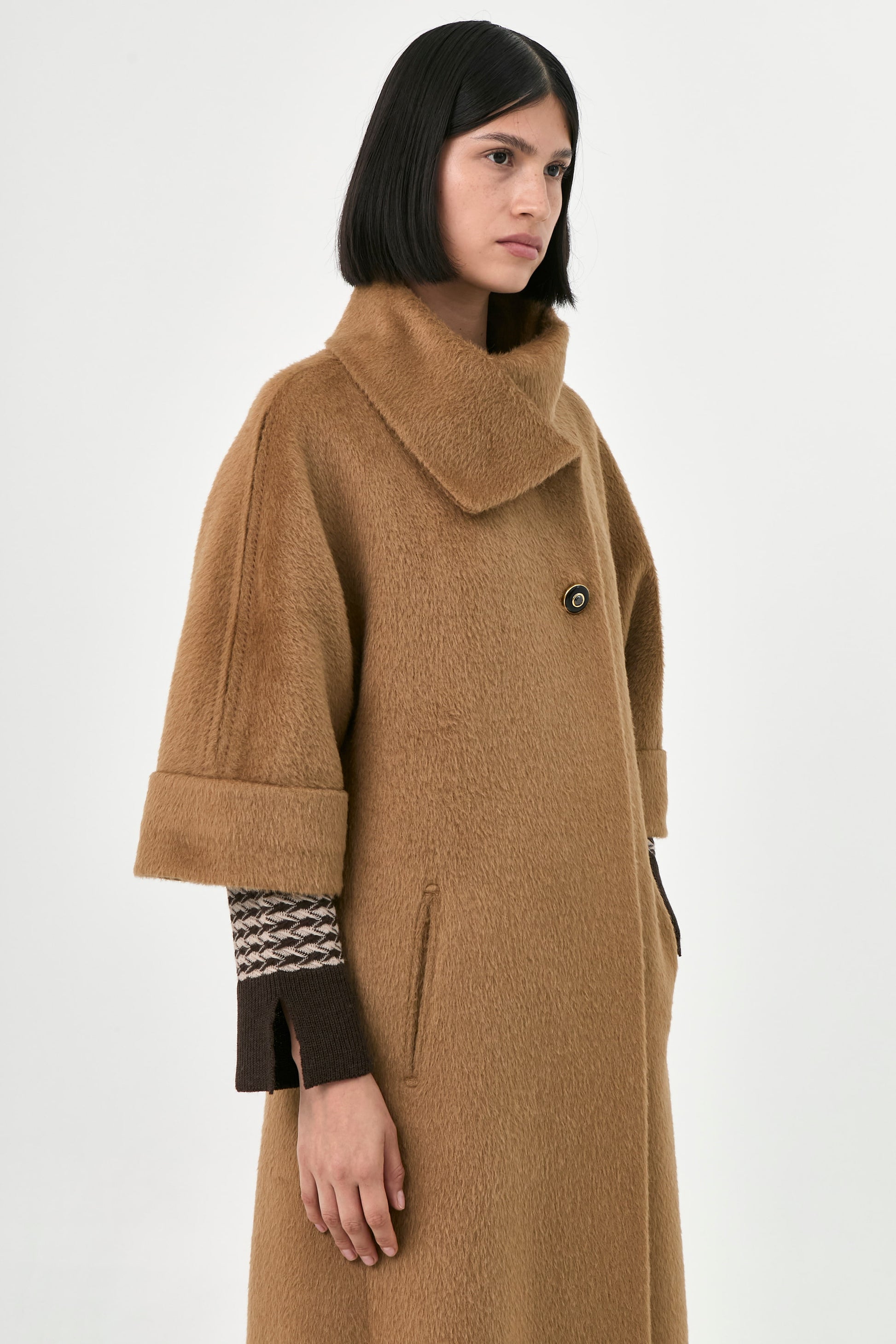 Suri Alpaca Short Sleeve Coat | Giselle