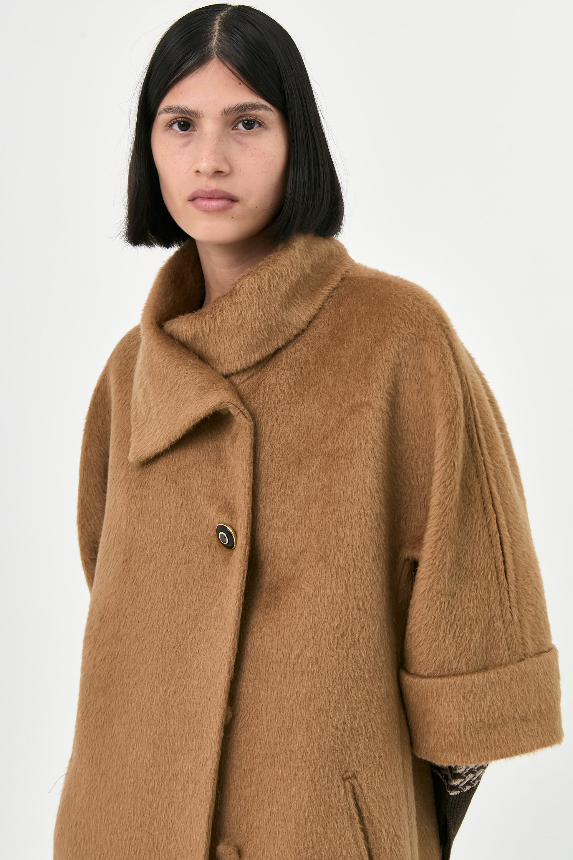 Suri Alpaca Short Sleeve Coat | Giselle