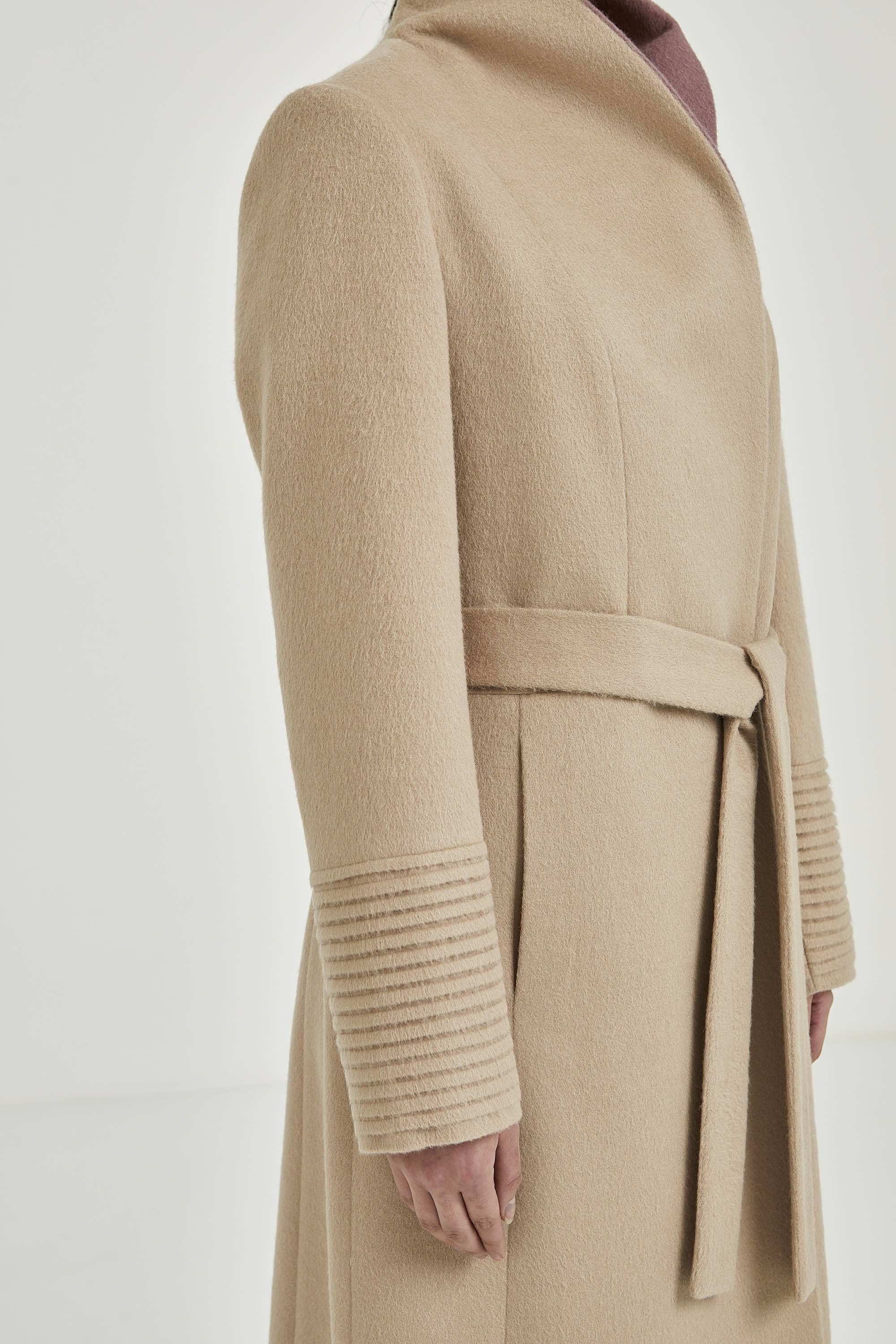 Baby Alpaca Two-tone Coat  | Katherin