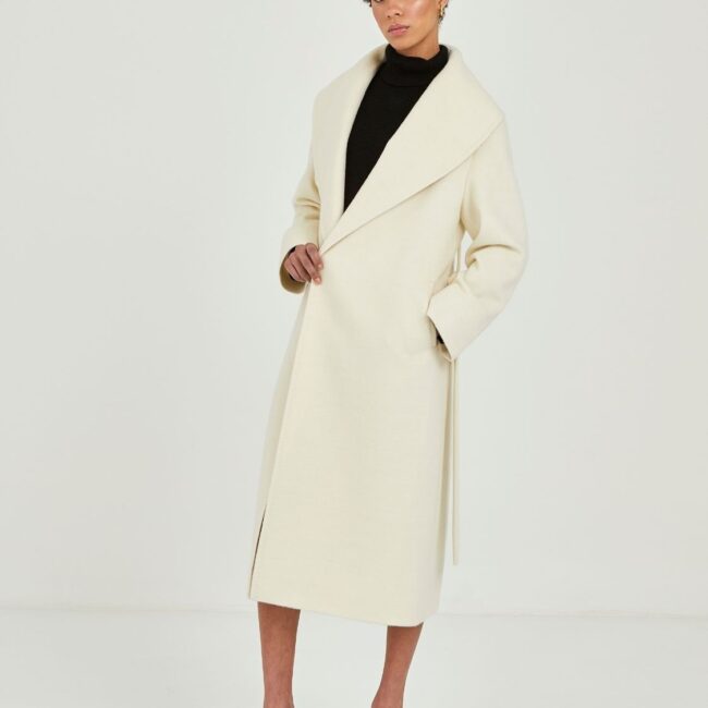 Classic Drape ivory Coat - Image 2