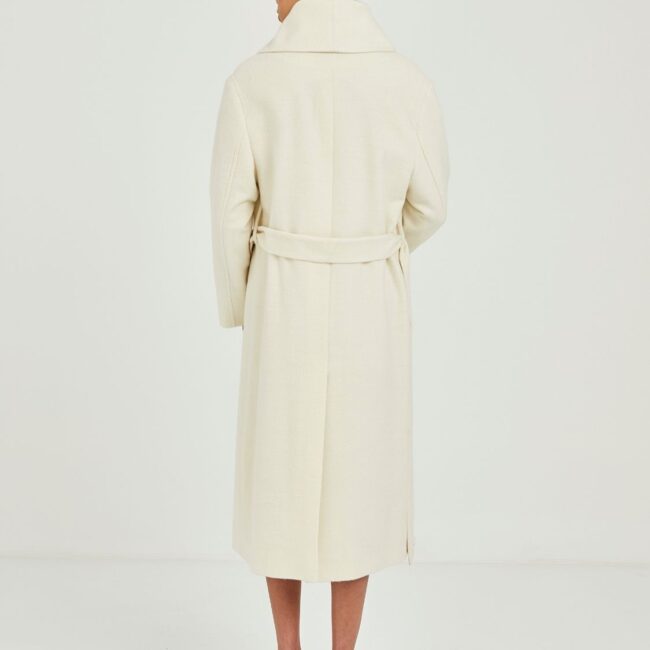 Classic Drape ivory Coat - Image 3
