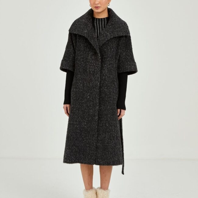 Heritage short-sleeve charcoal coat - Image 2