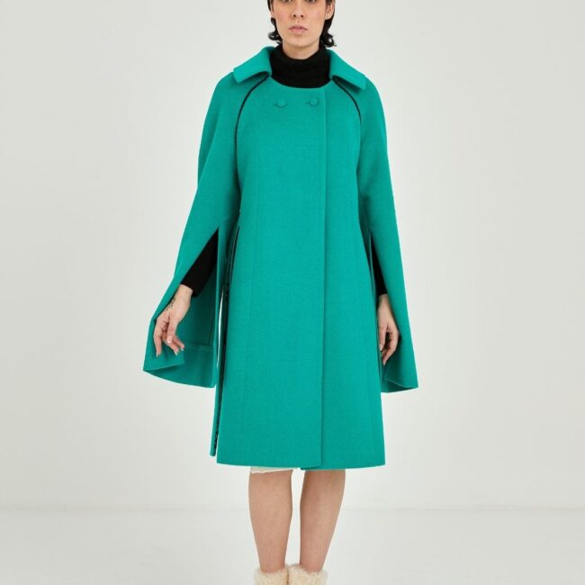 GREEN CAPE COAT - Image 2
