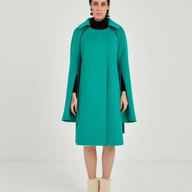 GREEN CAPE COAT