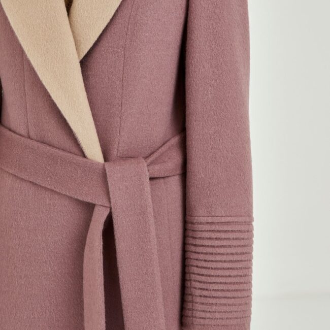 Two-tone collar’s plum coat - Image 5