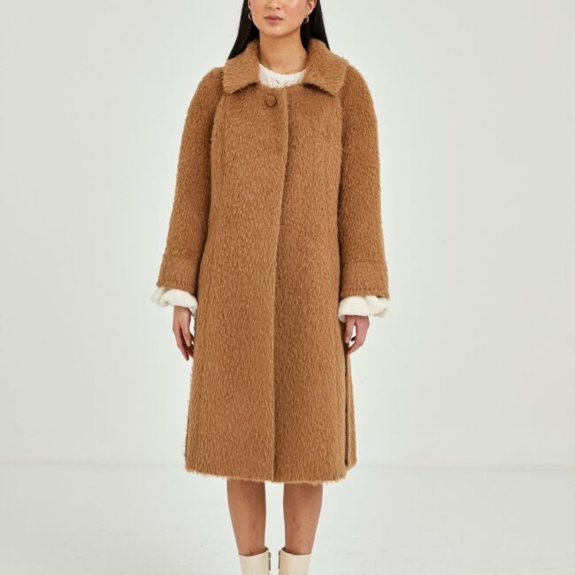 Heritage Camel One-Button Coat - Image 3