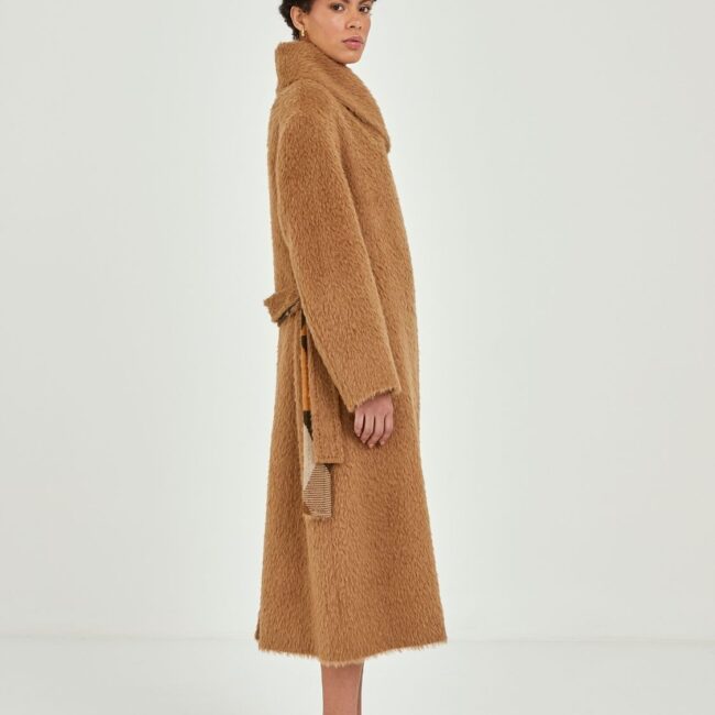 Heritage Drape Camel Long Coat - Image 2