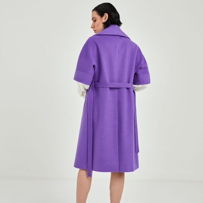 Handcrafted purple short sleeve coat - Image 2