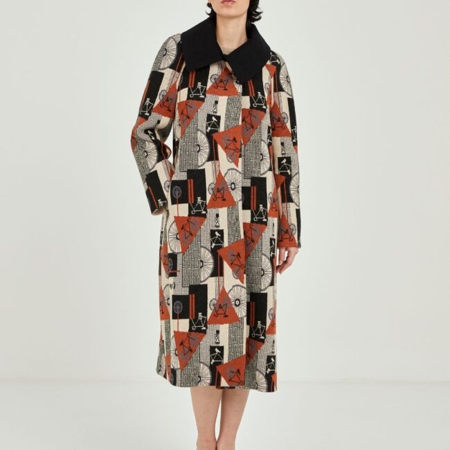 Pauline print long coat - Image 2