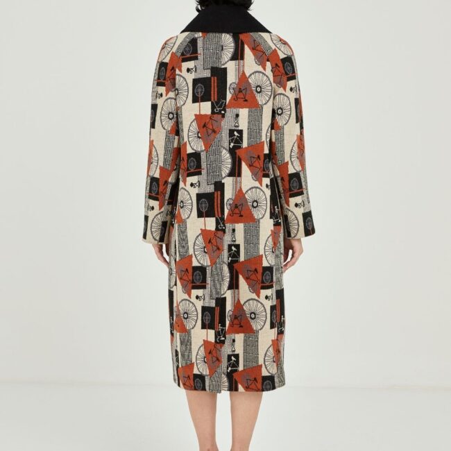 Pauline print long coat - Image 3
