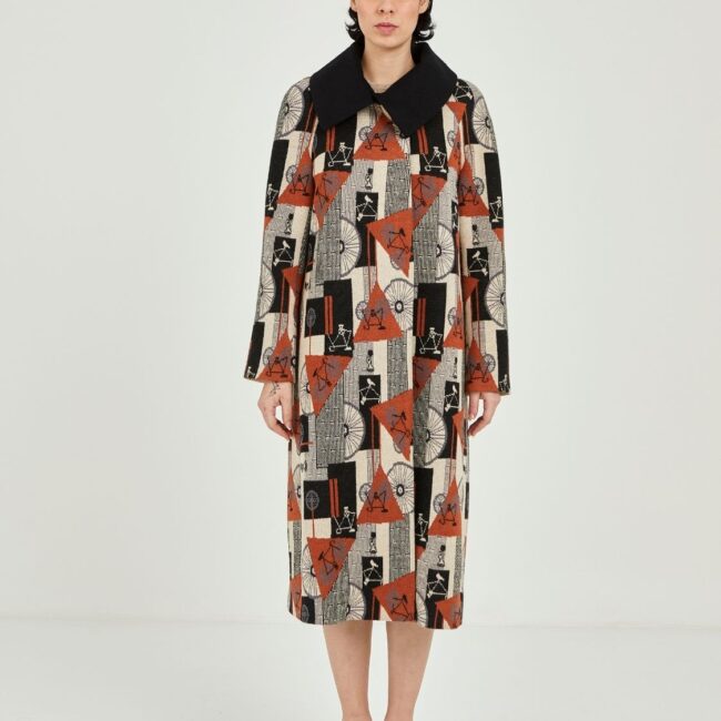 Pauline print long coat