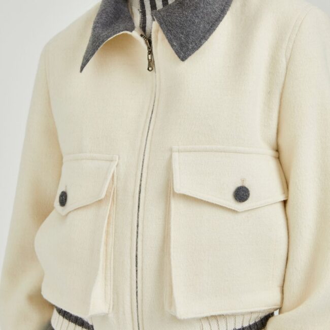 Two-pocket ivory jacket - Image 4