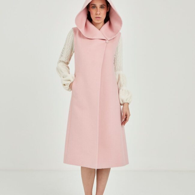 Baby Pink sleeveless long coat - Image 2