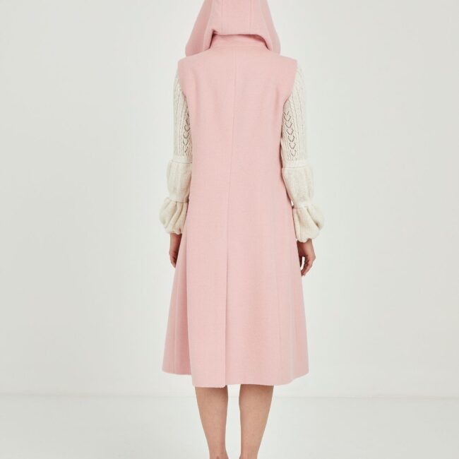 Baby Pink sleeveless long coat - Image 3
