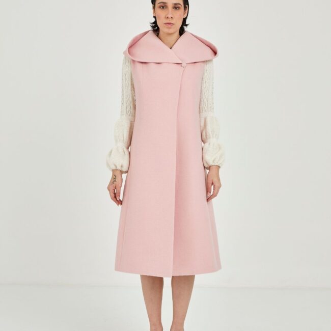 Baby Pink sleeveless long coat